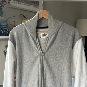 Reigning Champ Heavy Cotton Varsity Jacket Gray and White